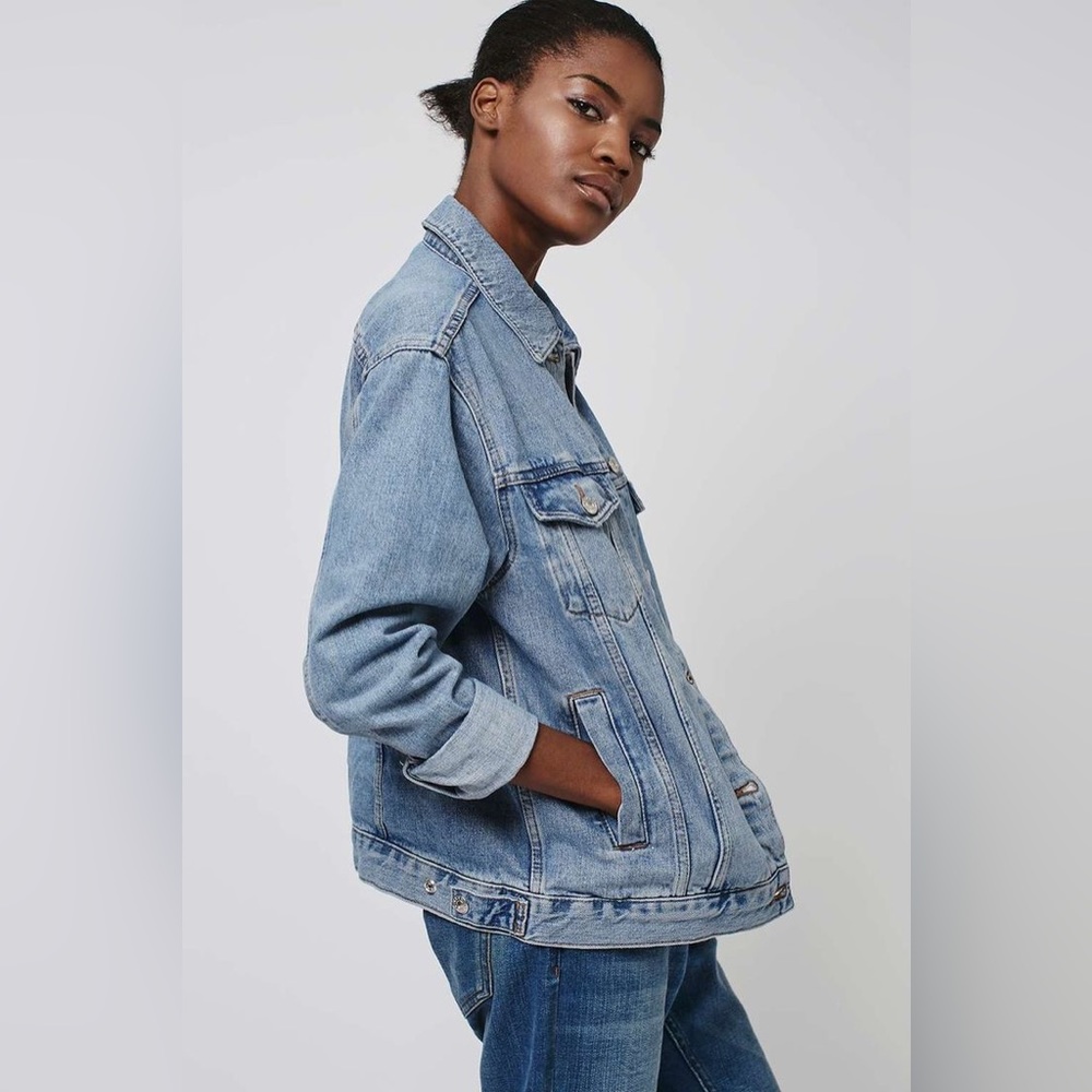 Topshop MOTO Oversized Denim Jacket size 8